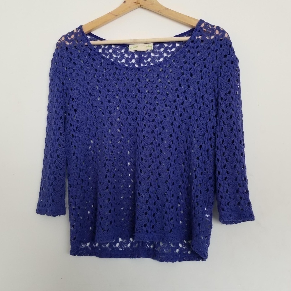 Urban Outfitters Staring at Stars Blue Crochet Top